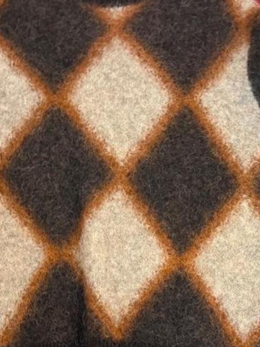 AllSaints Viper Jacquard Wool Crewneck Sweater M Fall Hues - Picture 6 of 13